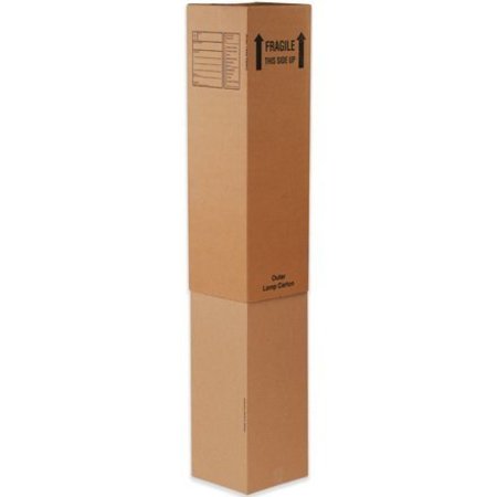 BOX PACKAGING Inner Lamp Cardboard Corrugated Boxes, 12"L x 12"W x 46"H, Kraft INNERLAMP